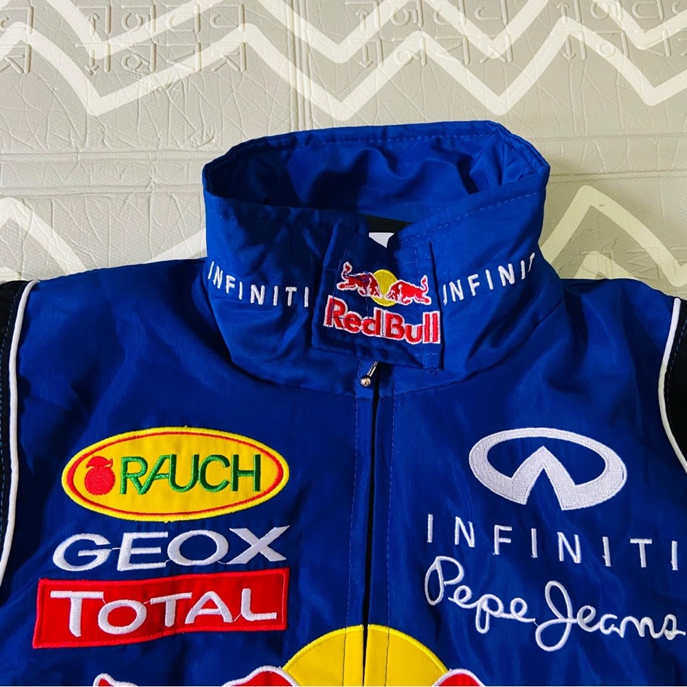 Vintage Red Bull F1 formula 1 embroidered racing graphic blue jacket - Picture 5 of 9